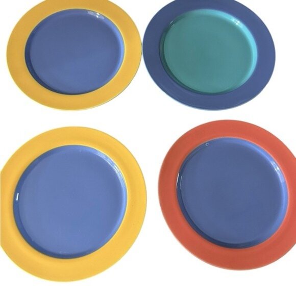 4 Lindt Stymeist Colorways DInner Plates original discontinued Japan rainbow - Picture 1 of 4